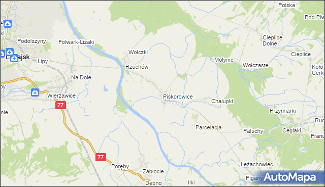 mapa Piskorowice, Piskorowice na mapie Targeo