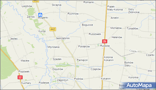 mapa Poklęków, Poklęków na mapie Targeo