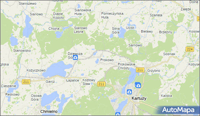 mapa Prokowo, Prokowo na mapie Targeo