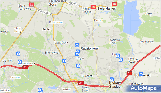 mapa Radzionków, Radzionków na mapie Targeo