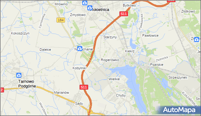 mapa Rogierówko, Rogierówko na mapie Targeo