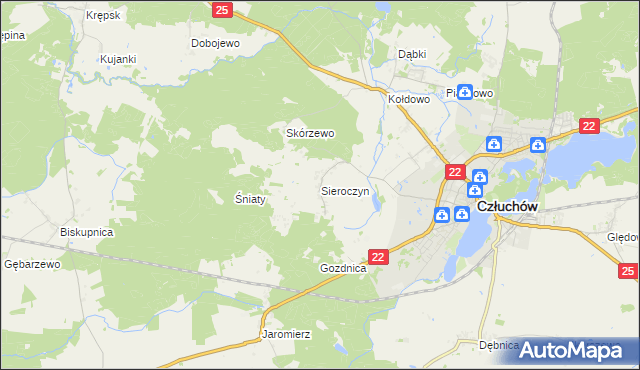 mapa Sieroczyn, Sieroczyn na mapie Targeo