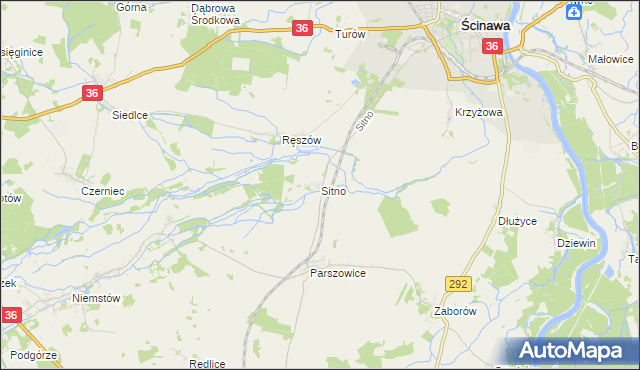 mapa Sitno gmina Ścinawa, Sitno gmina Ścinawa na mapie Targeo