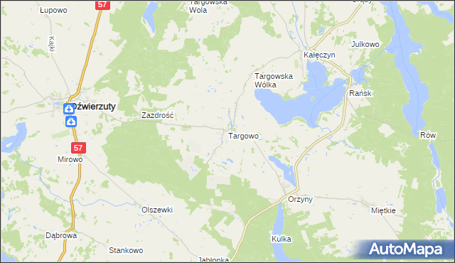 mapa Targowo, Targowo na mapie Targeo