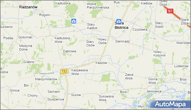 mapa Tursk gmina Stara Błotnica, Tursk gmina Stara Błotnica na mapie Targeo