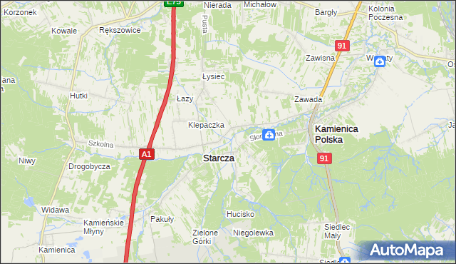 mapa Własna, Własna na mapie Targeo