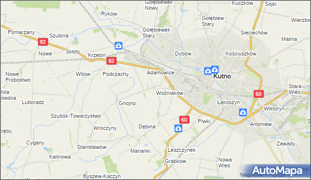 mapa Woźniaków, Woźniaków na mapie Targeo