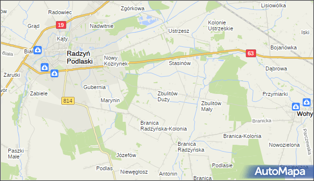mapa Zbulitów Duży, Zbulitów Duży na mapie Targeo