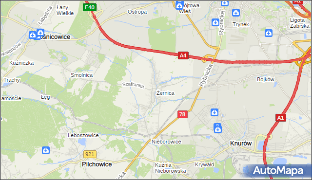 mapa Żernica, Żernica na mapie Targeo