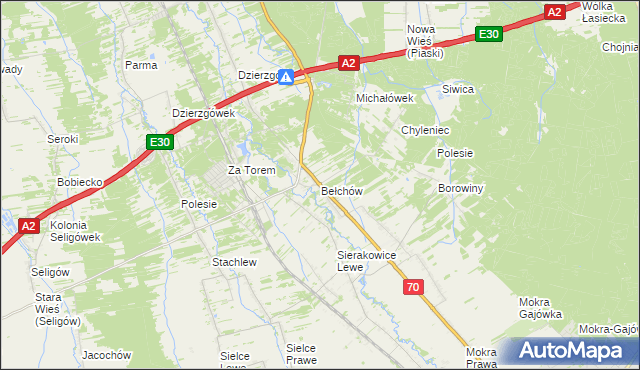 mapa Bełchów, Bełchów na mapie Targeo