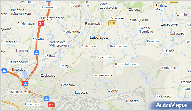 mapa Dojazdów, Dojazdów na mapie Targeo