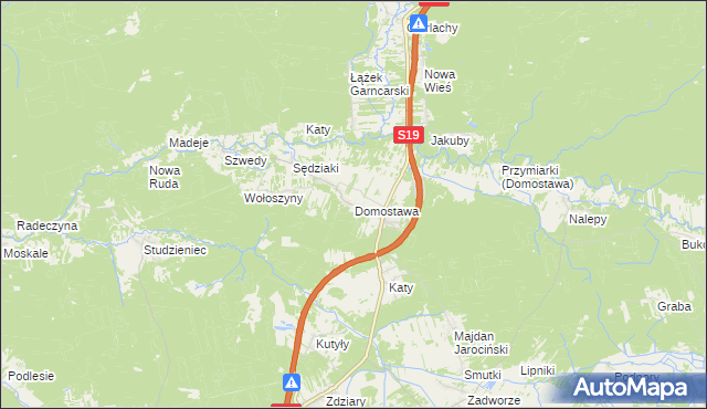 mapa Domostawa, Domostawa na mapie Targeo