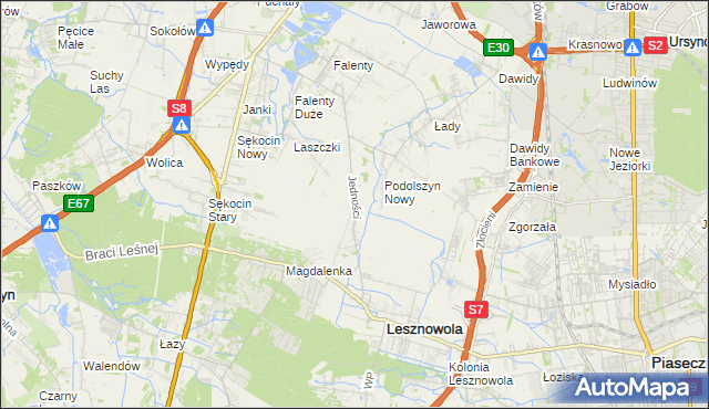 mapa Janczewice, Janczewice na mapie Targeo