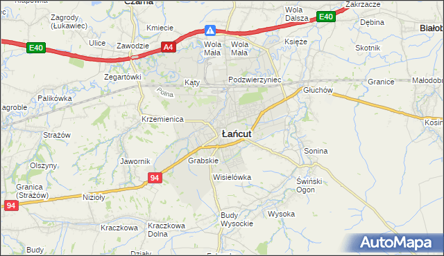 mapa Łańcut, Łańcut na mapie Targeo