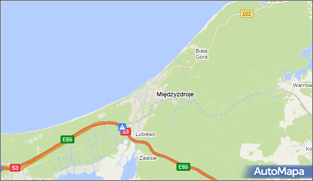 mapa Międzyzdroje, Międzyzdroje na mapie Targeo