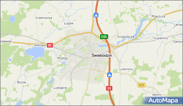 mapa Świebodzin, Świebodzin na mapie Targeo