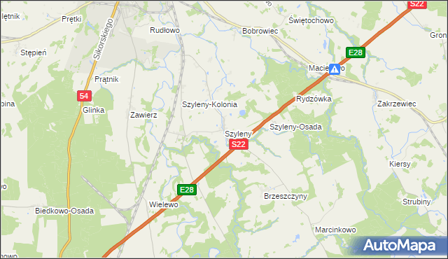 mapa Szyleny, Szyleny na mapie Targeo