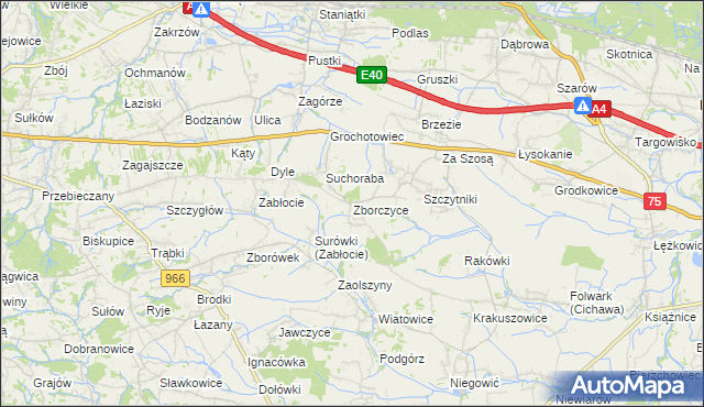 mapa Zborczyce, Zborczyce na mapie Targeo