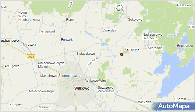 mapa Chłądowo, Chłądowo na mapie Targeo