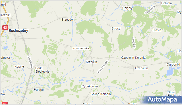 mapa Krześlinek, Krześlinek na mapie Targeo