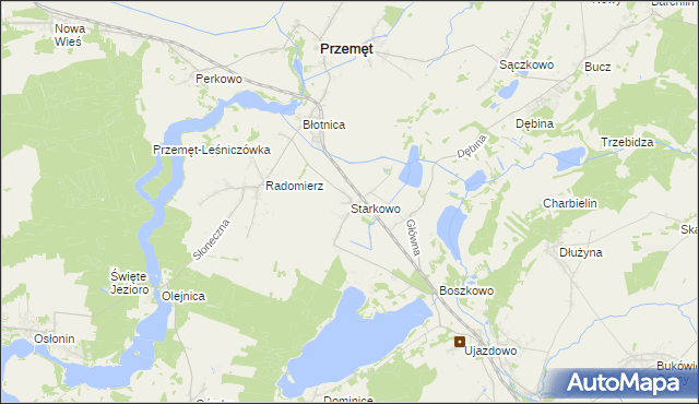mapa Starkowo gmina Przemęt, Starkowo gmina Przemęt na mapie Targeo