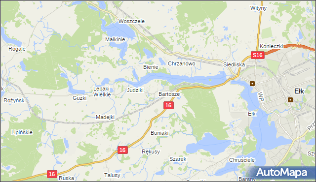 mapa Bartosze, Bartosze na mapie Targeo