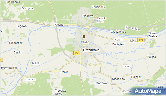 mapa Drezdenko, Drezdenko na mapie Targeo