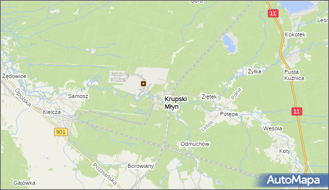 mapa Krupski Młyn, Krupski Młyn na mapie Targeo