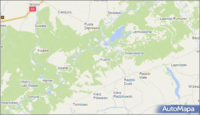 mapa Kupno gmina Wąpielsk, Kupno gmina Wąpielsk na mapie Targeo