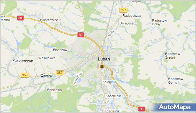 mapa Lubań, Lubań na mapie Targeo