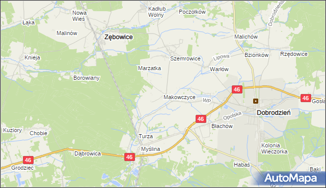 mapa Makowczyce, Makowczyce na mapie Targeo