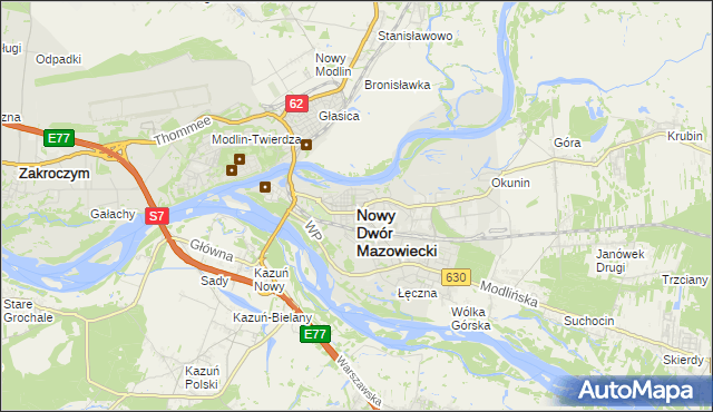 mapa Nowy Dwór Mazowiecki, Nowy Dwór Mazowiecki na mapie Targeo
