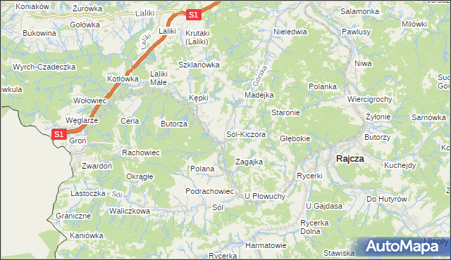 mapa Sól-Kiczora, Sól-Kiczora na mapie Targeo