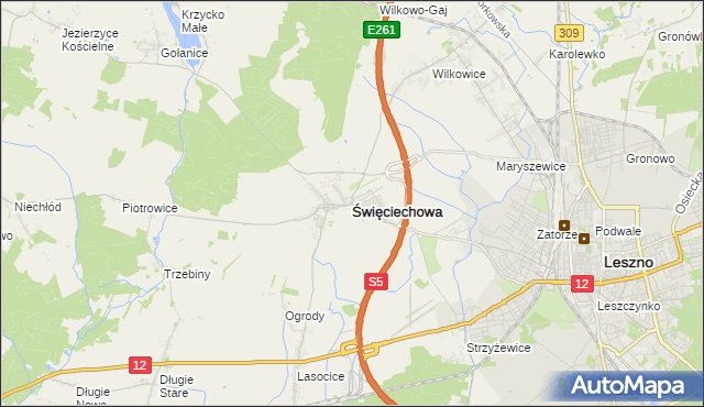 mapa Święciechowa, Święciechowa na mapie Targeo