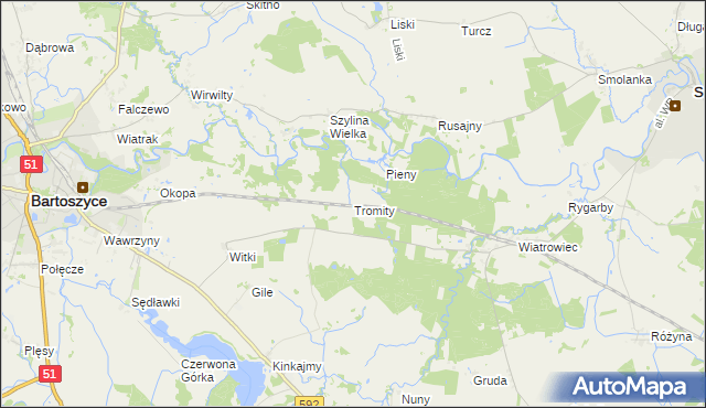 mapa Tromity, Tromity na mapie Targeo