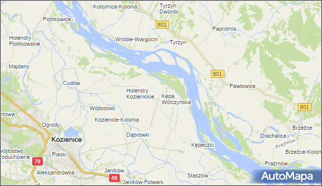 mapa Kępa Wólczyńska, Kępa Wólczyńska na mapie Targeo