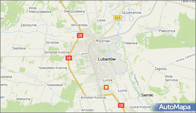 mapa Lubartów, Lubartów na mapie Targeo