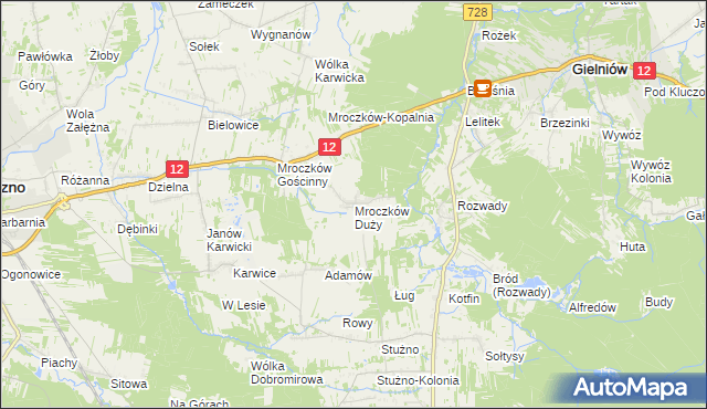 mapa Mroczków Duży, Mroczków Duży na mapie Targeo