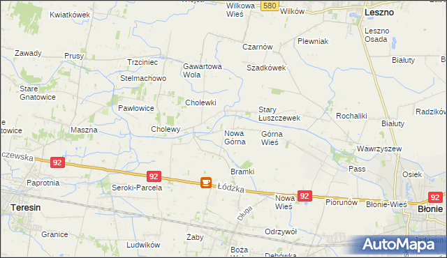 mapa Nowa Górna, Nowa Górna na mapie Targeo