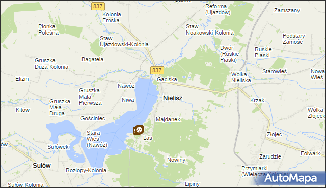 mapa Nielisz, Nielisz na mapie Targeo