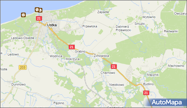 mapa Zimowiska, Zimowiska na mapie Targeo