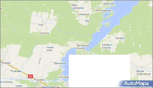 mapa Barkowice Mokre, Barkowice Mokre na mapie Targeo