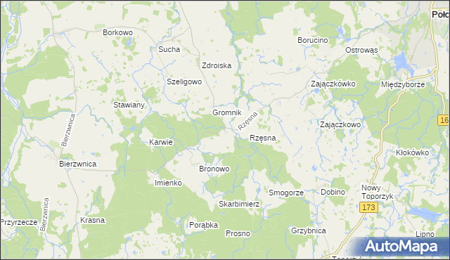 mapa Brzozowica gmina Połczyn-Zdrój, Brzozowica gmina Połczyn-Zdrój na mapie Targeo