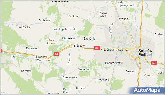 mapa Brzozów-Kolonia, Brzozów-Kolonia na mapie Targeo