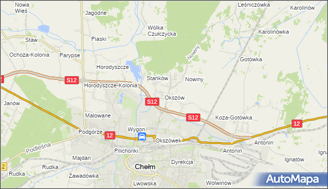 mapa Okszów, Okszów na mapie Targeo