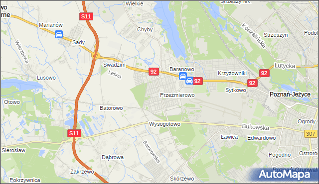 mapa Przeźmierowo, Przeźmierowo na mapie Targeo