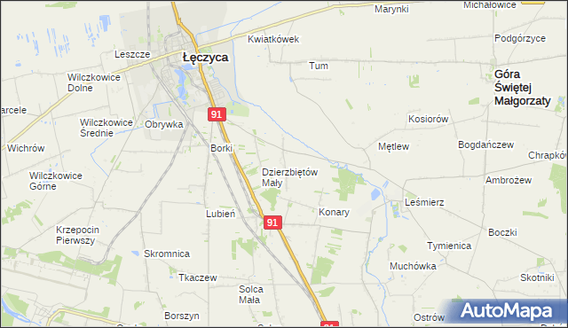 mapa Dzierzbiętów Duży, Dzierzbiętów Duży na mapie Targeo