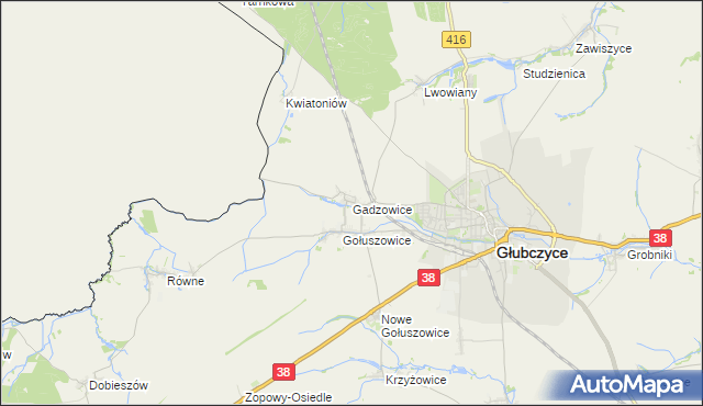 mapa Gadzowice, Gadzowice na mapie Targeo