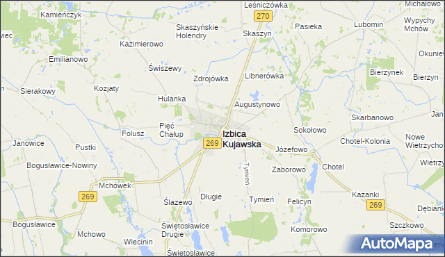 mapa Izbica Kujawska, Izbica Kujawska na mapie Targeo