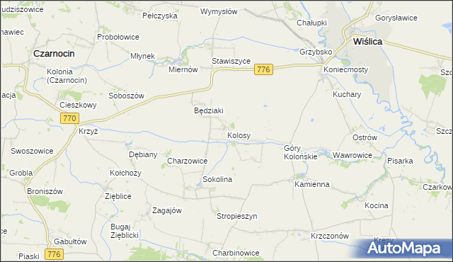 mapa Kolosy, Kolosy na mapie Targeo